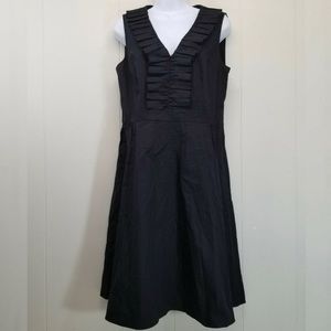 Kate Spade Popplin Ruffle V Neck Dress